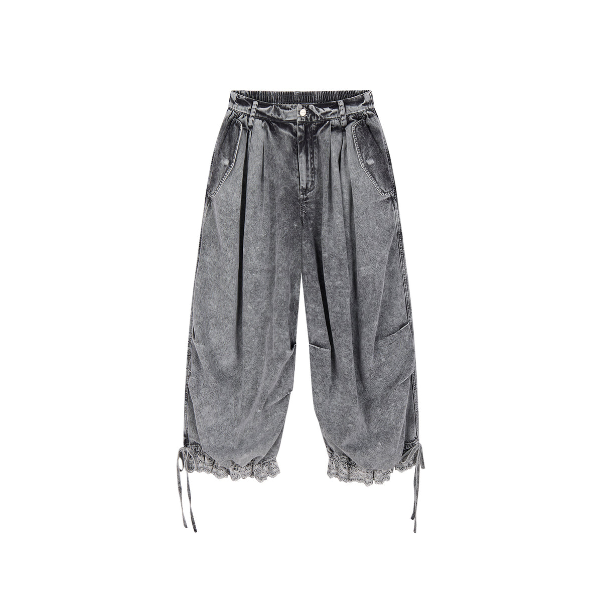 Pleated Cropped Cargo Pants