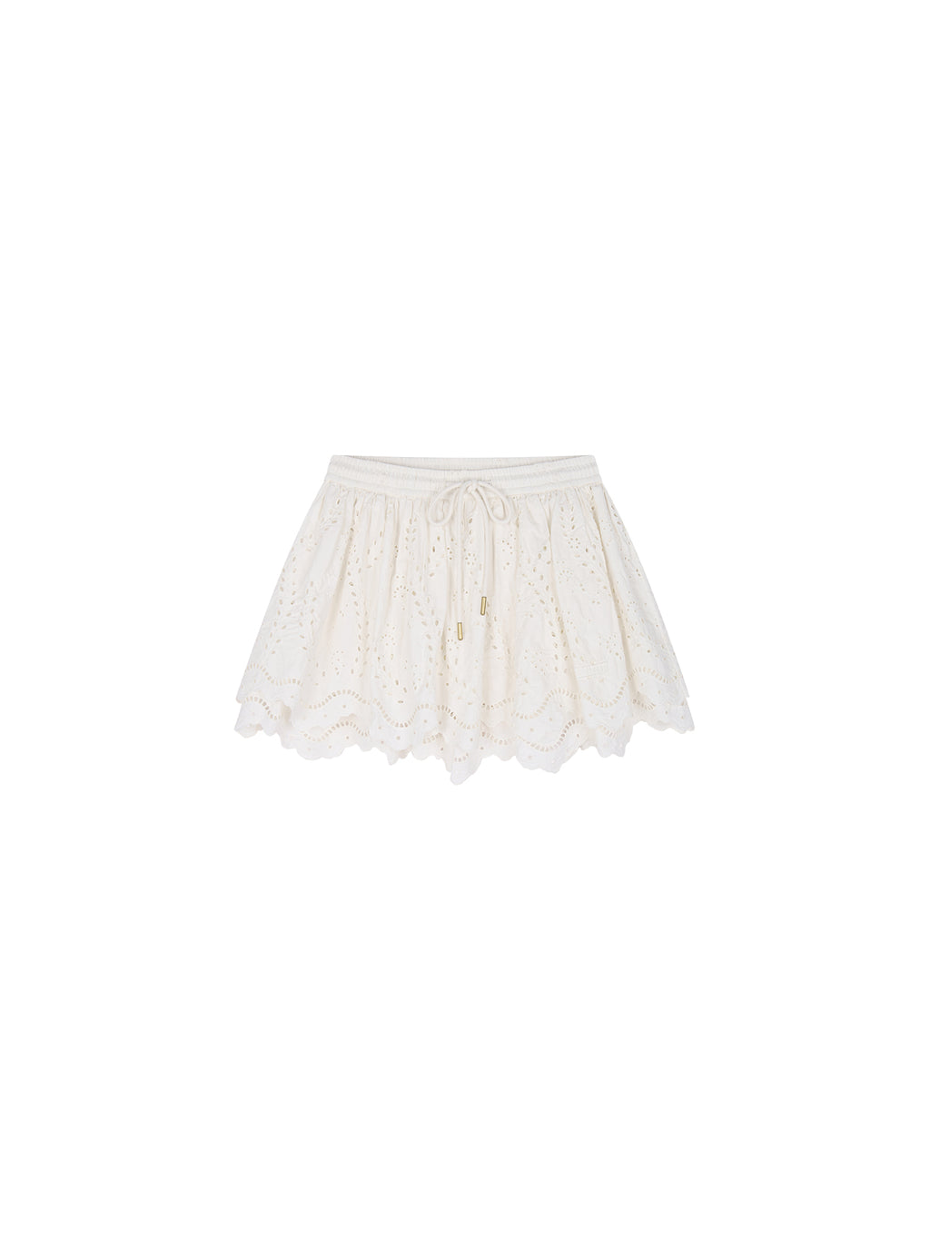 Eyelet Cutout Floral Mini Skirt