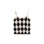 Checkerboard Knit Camisole Top