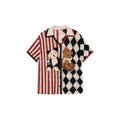 Sad Bear Contrast Spliced Cardigan T-Shirts