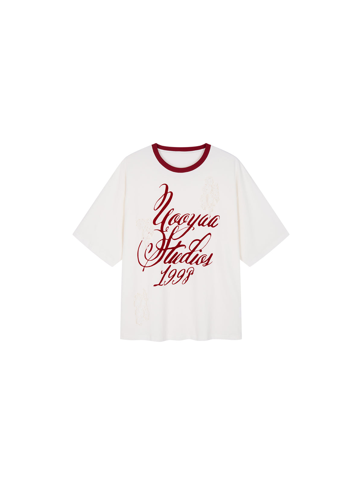 Lace Distressed Flocked T-shirt