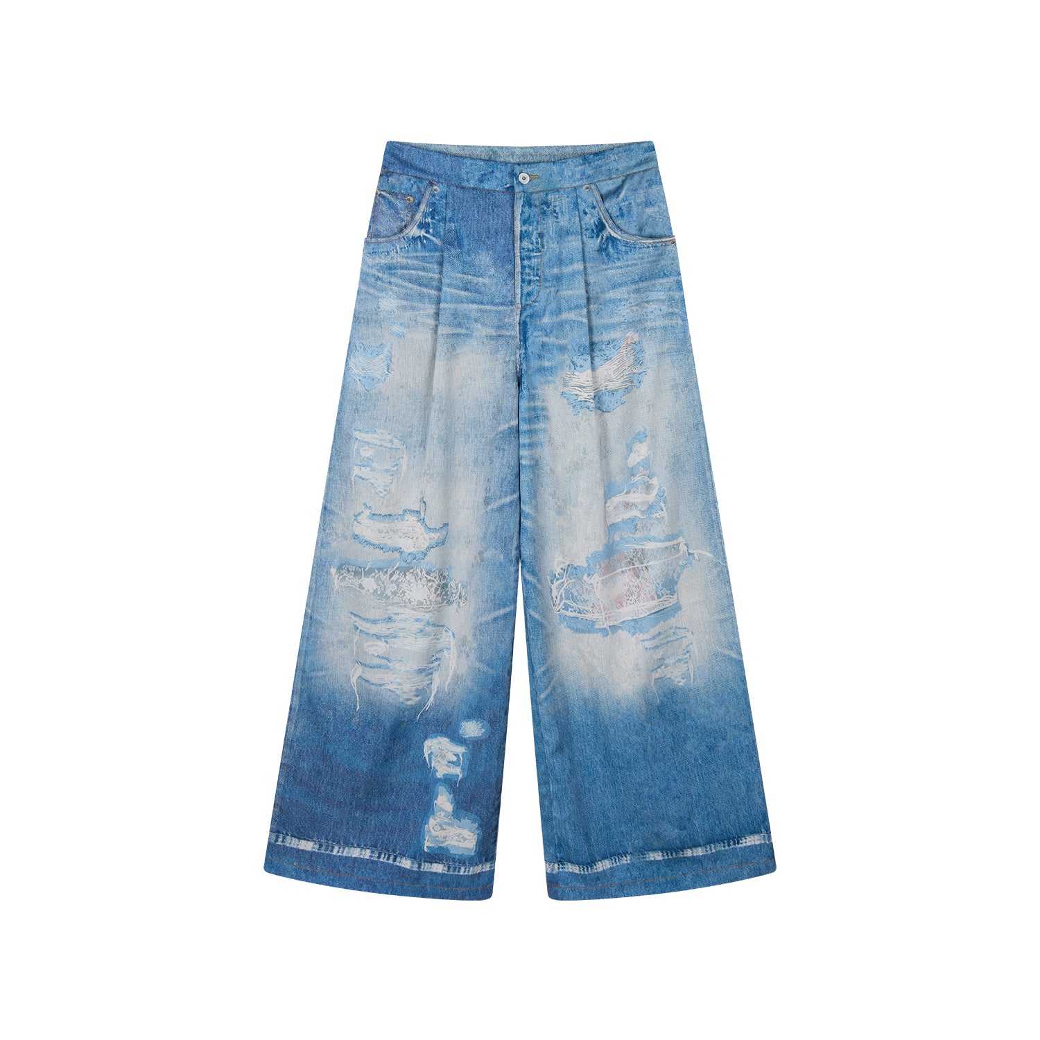 Graphic Illusion Printed Jeans