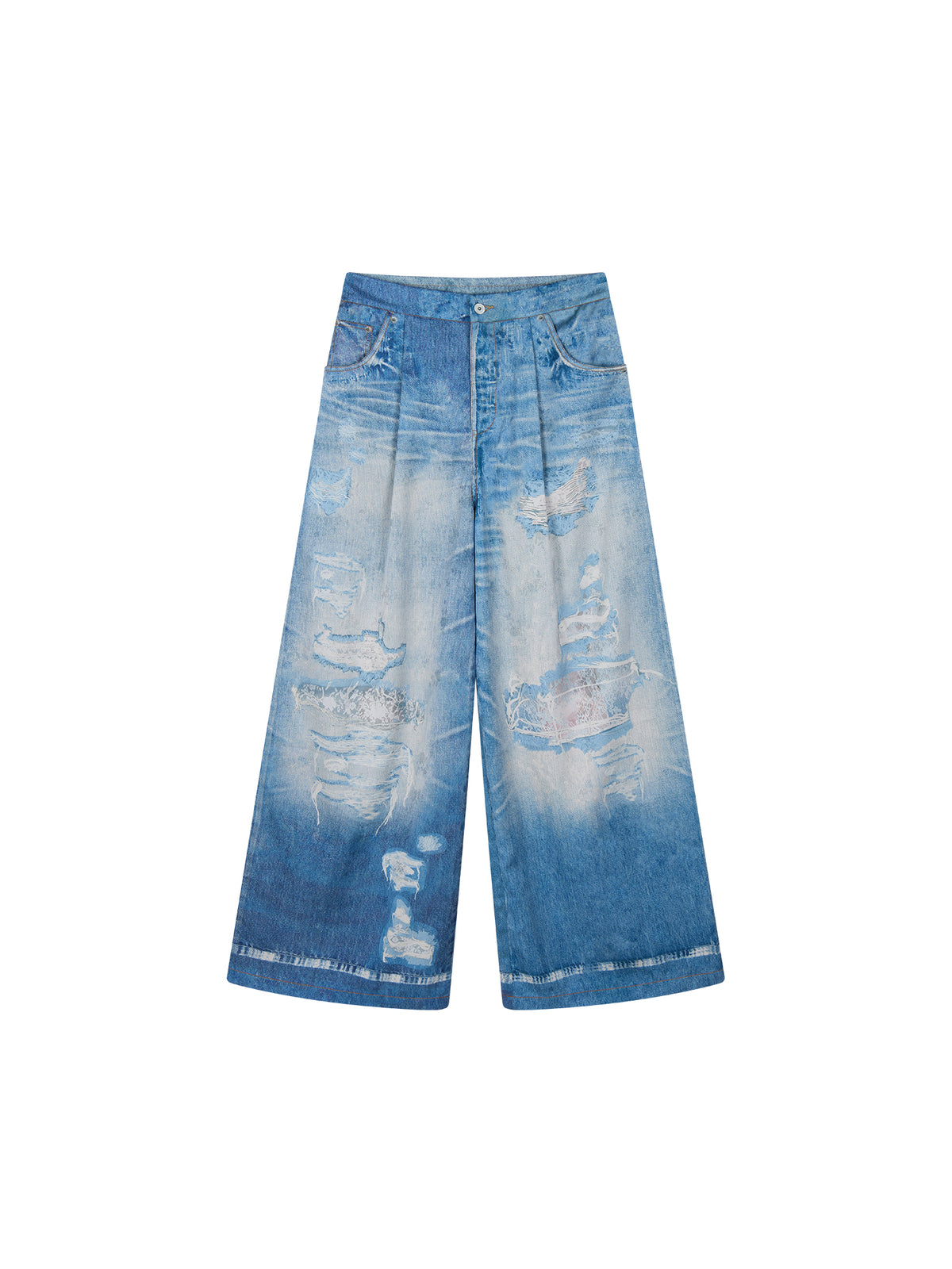 Graphic Illusion Printed Jeans