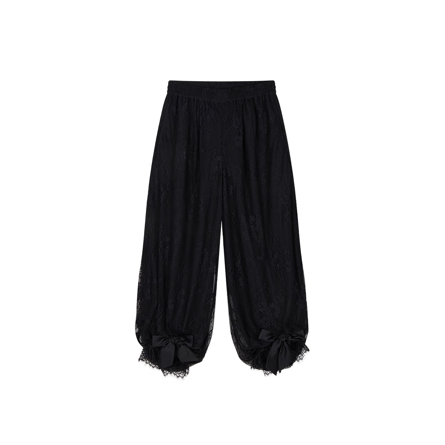 Lace Wide-Leg Lantern Pants