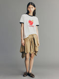Apple-Worm Patchwork T-shirt