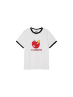 Apple-Worm Patchwork T-shirt