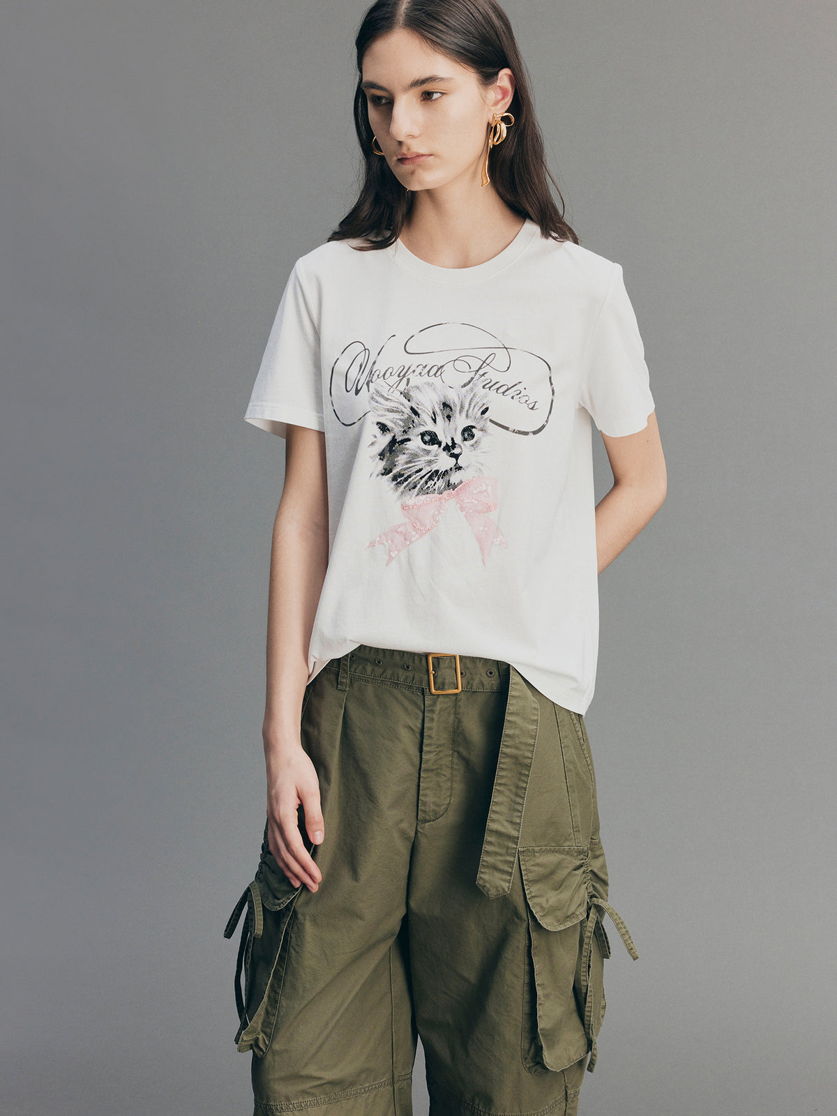 Glam Rock Kitten Graphic T-Shirt