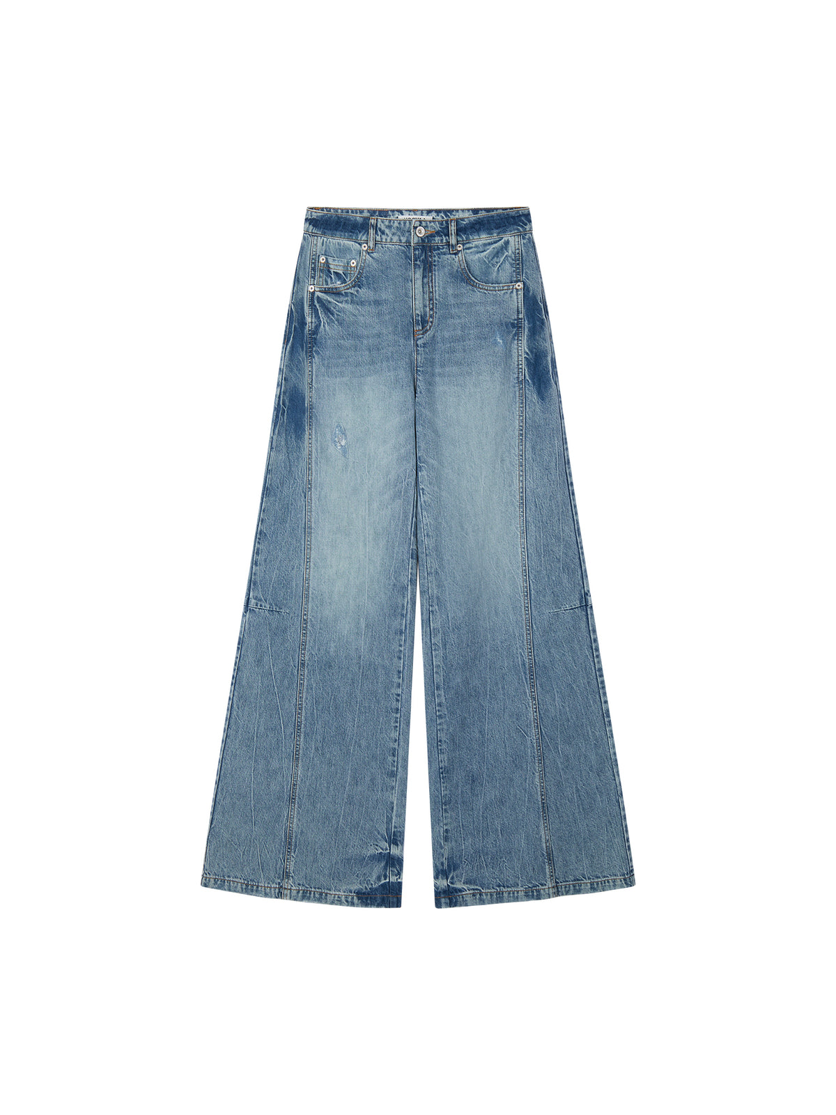 Vintage Wash Wide-Leg Jeans