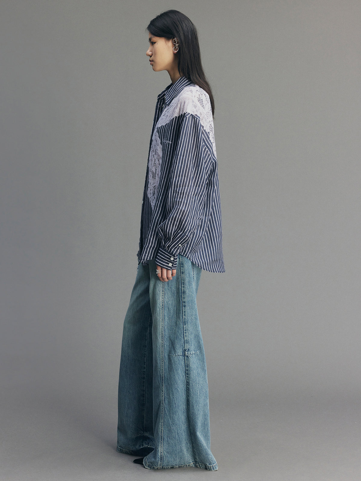 Vintage Wash Wide-Leg Jeans