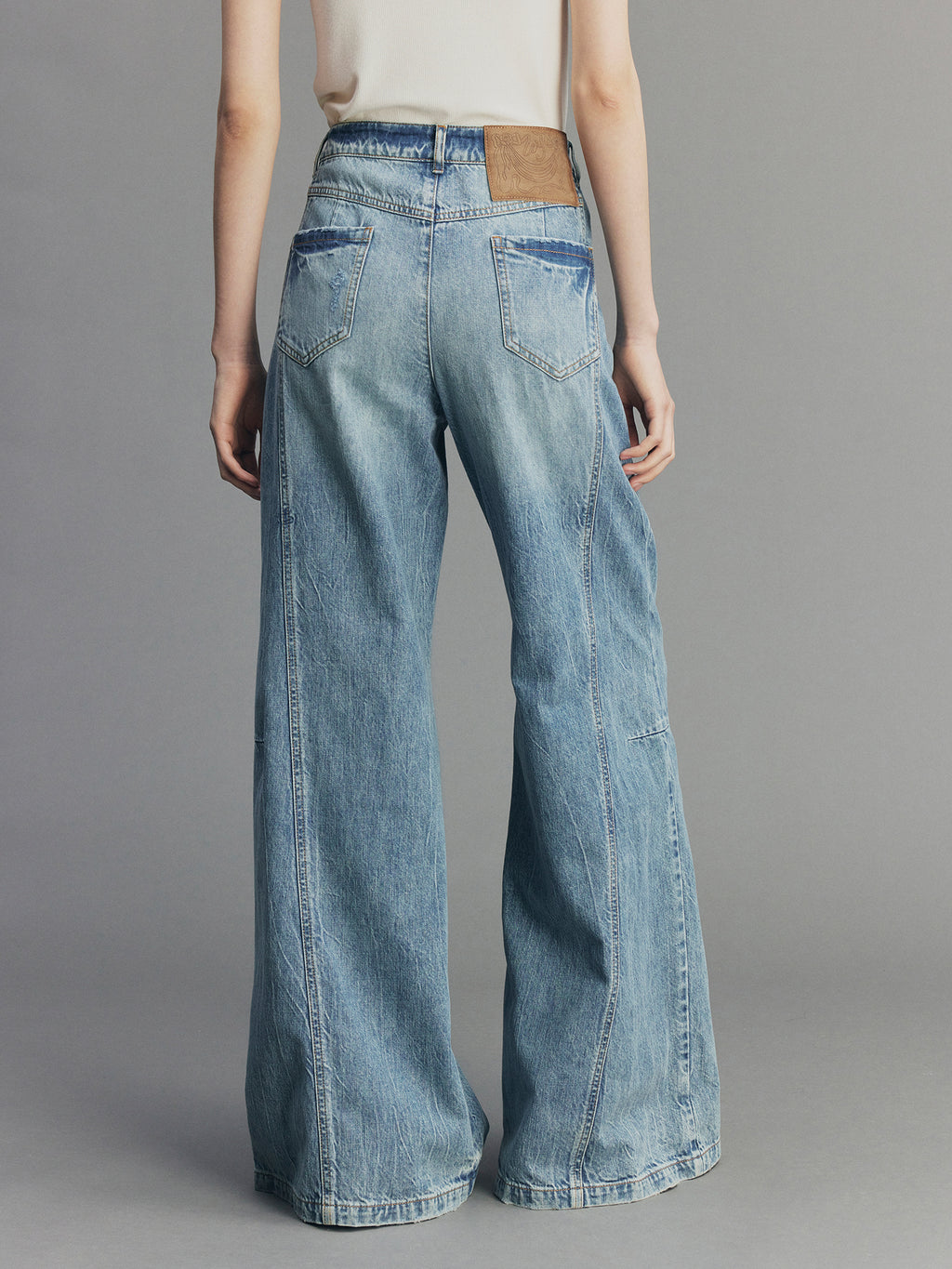 Vintage Wash Wide-Leg Jeans