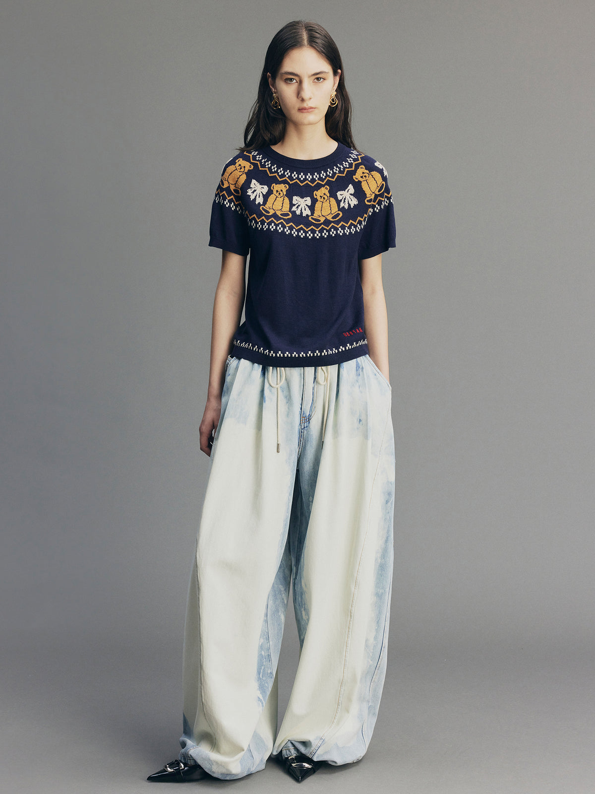 Bear & Bow Fair Isle Knit T-shirt