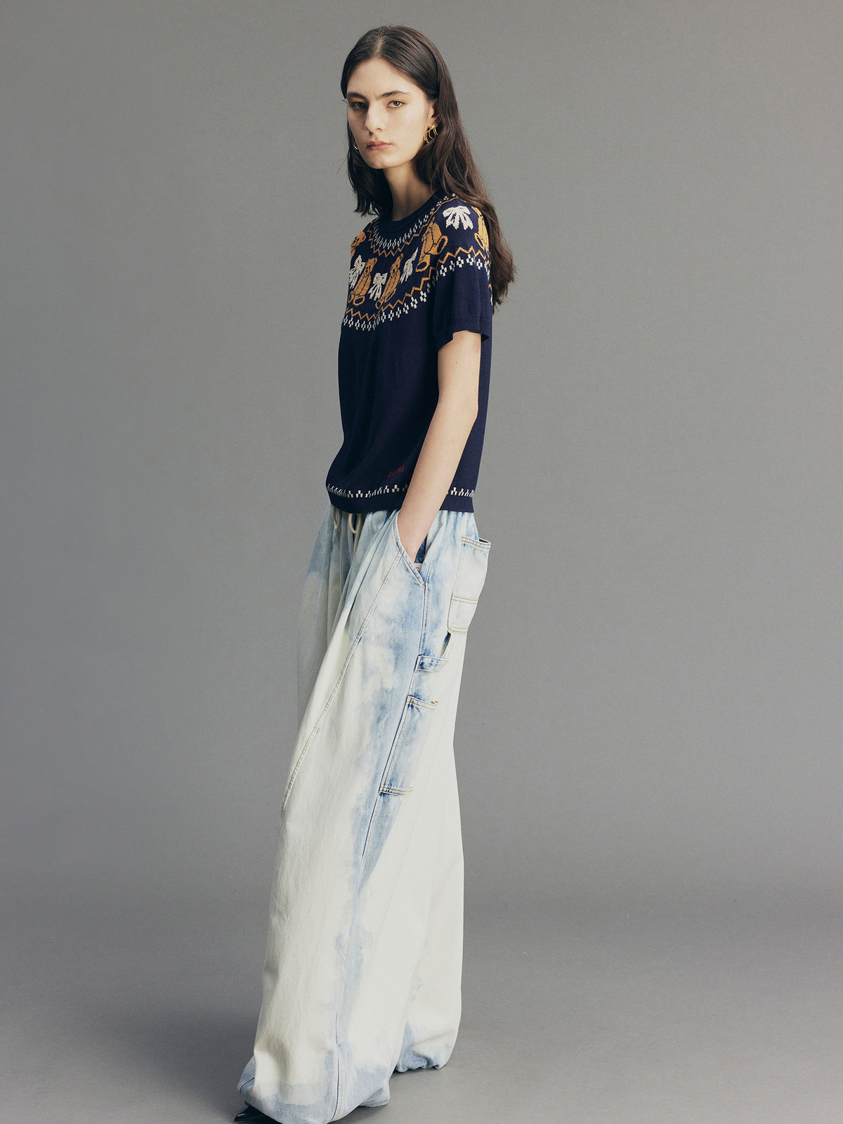 Bear & Bow Fair Isle Knit T-shirt