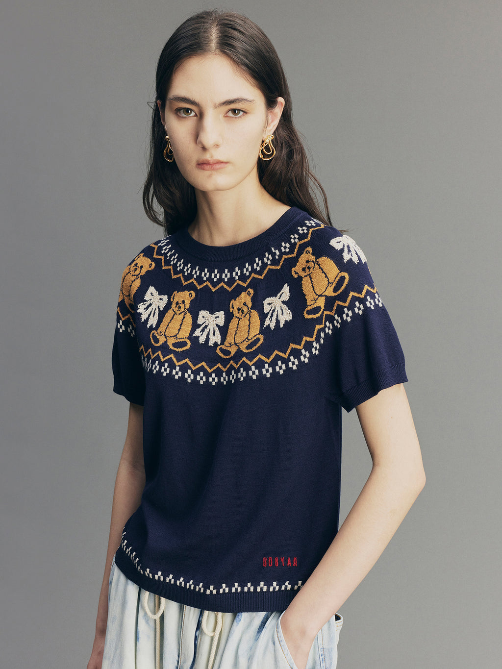 Bear & Bow Fair Isle Knit T-shirt