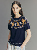 Bear & Bow Fair Isle Knit T-shirt