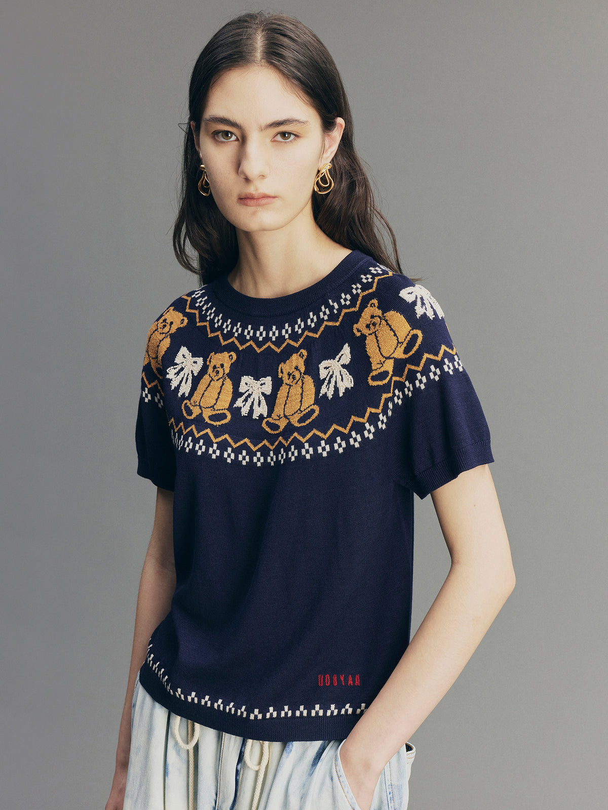 Bear & Bow Fair Isle Knit T-shirt