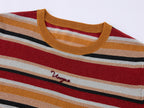 Glam Rock Vintage Stripe Knit T-Shirt