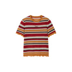 Glam Rock Vintage Stripe Knit T-Shirt