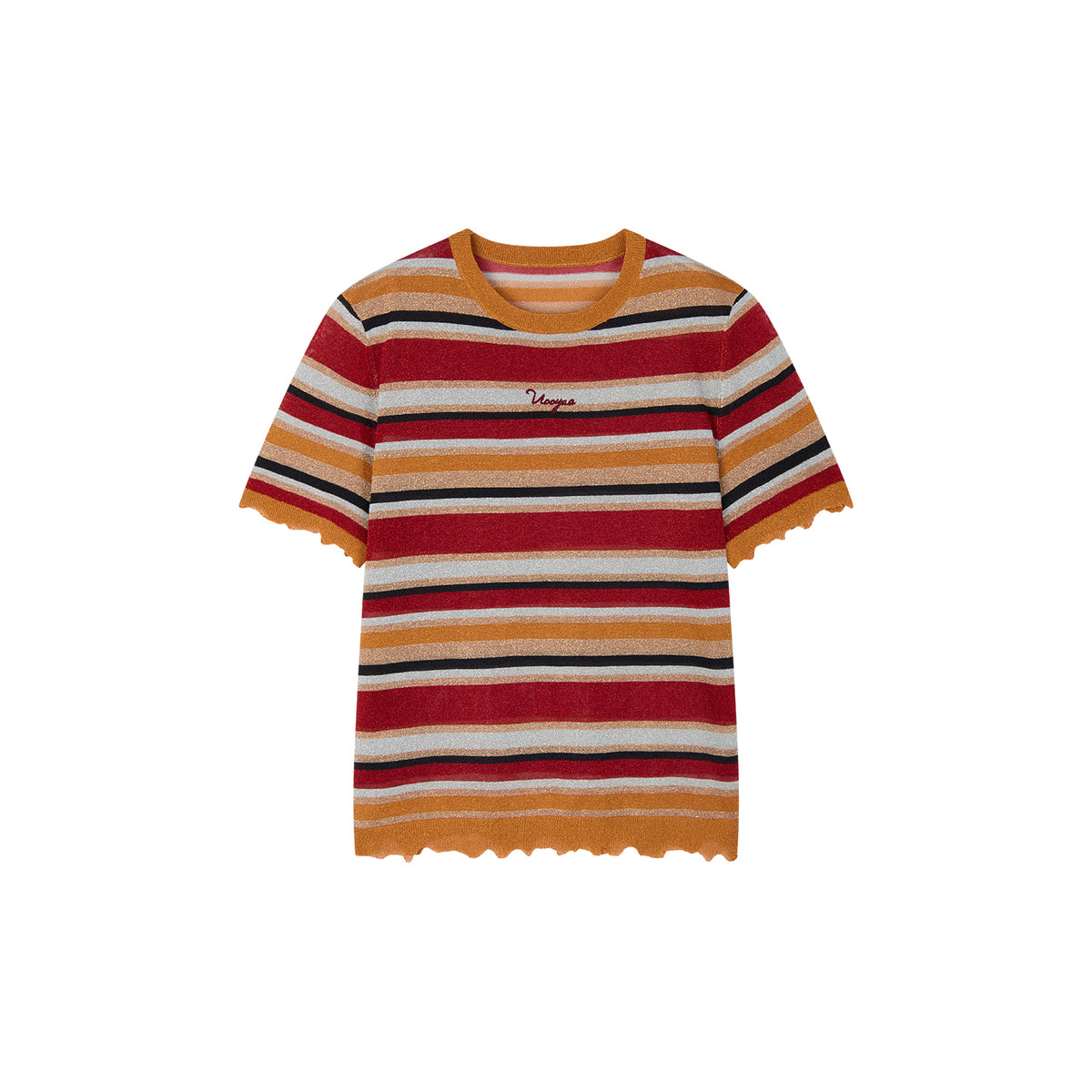 Glam Rock Vintage Stripe Knit T-Shirt