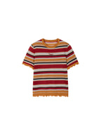Glam Rock Vintage Stripe Knit T-Shirt