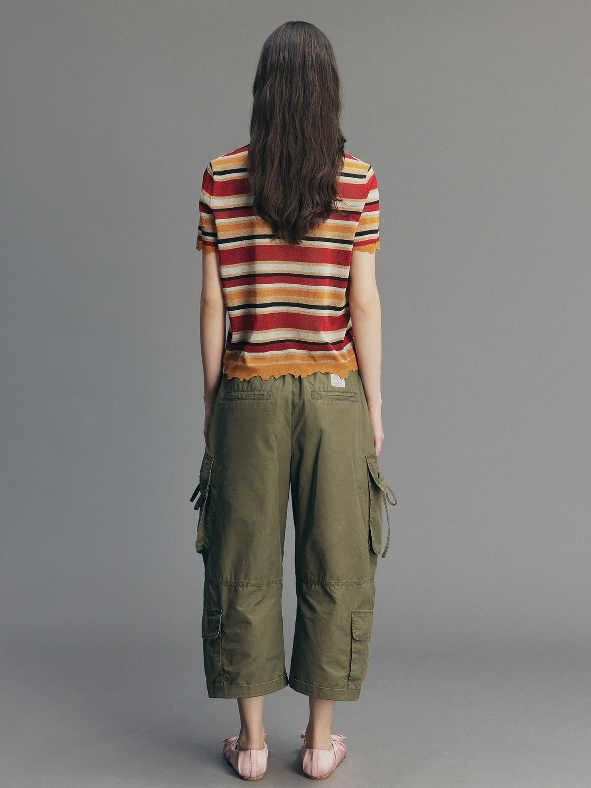 Glam Rock Vintage Stripe Knit T-Shirt