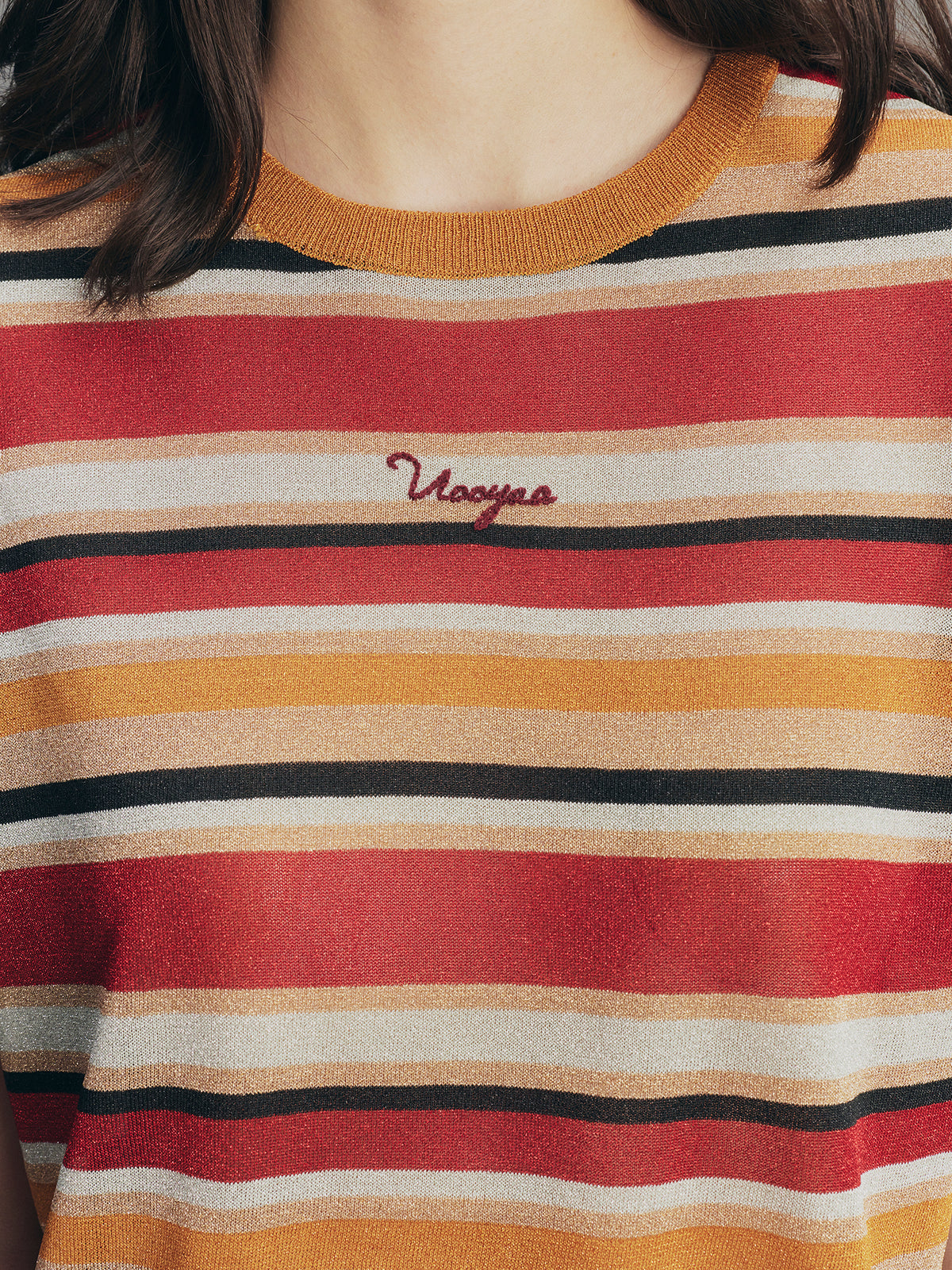 Glam Rock Vintage Stripe Knit T-Shirt