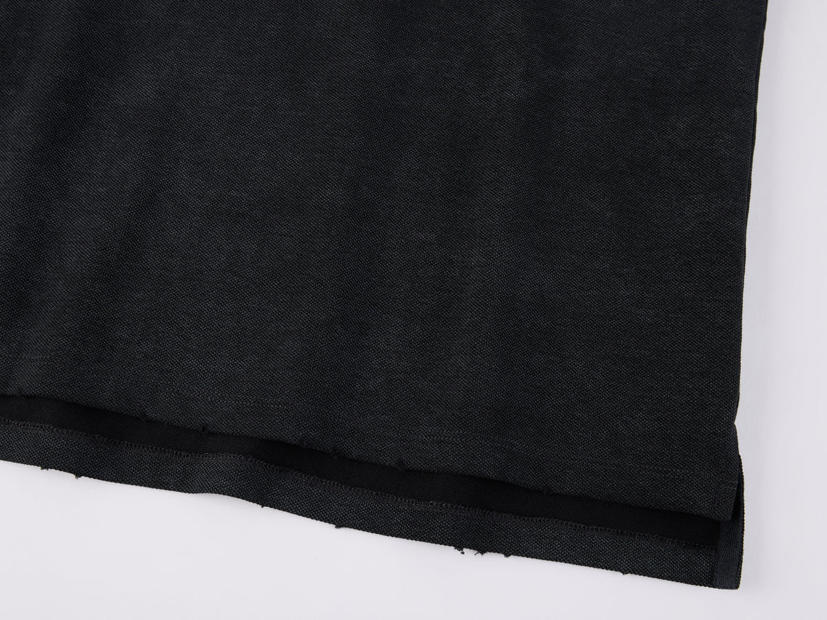 Asymmetric-Placket Collegiate T-shirt