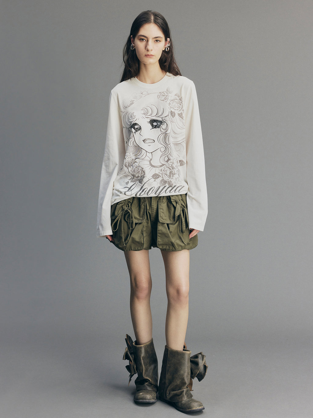 Rhinestone Sailor-Girl Graphic Sweatshirt
