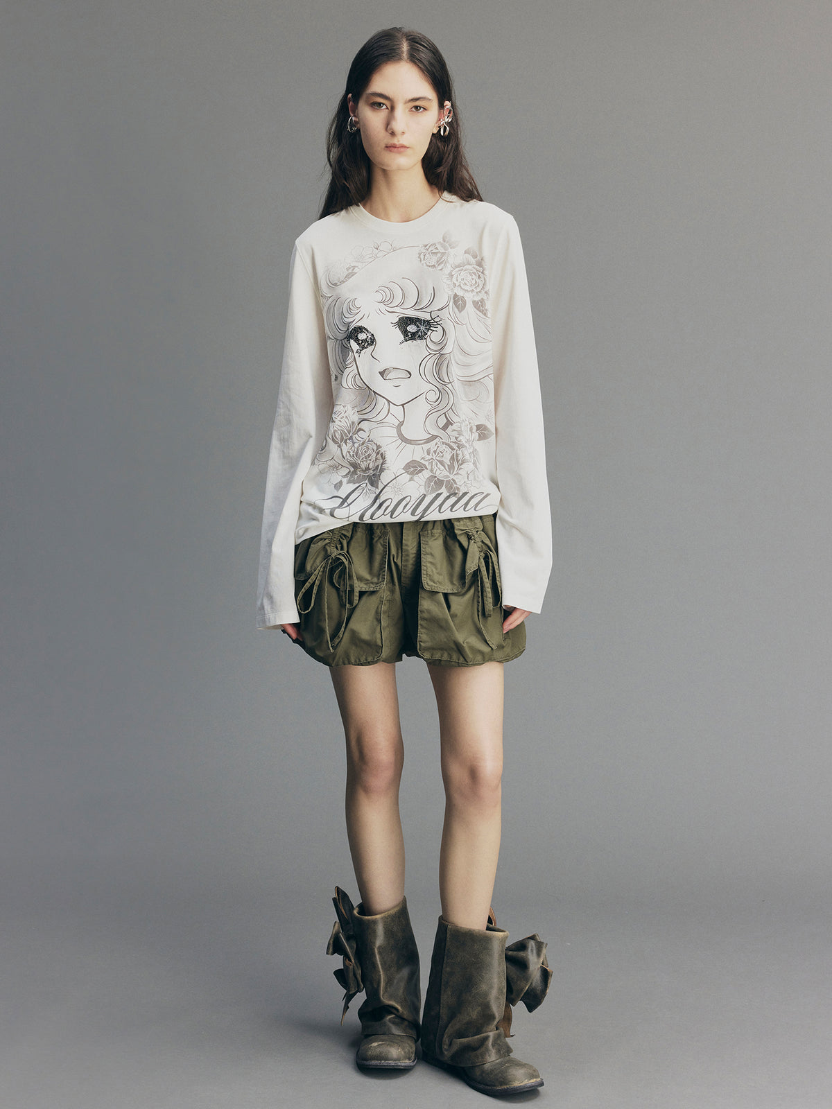 Rhinestone Sailor-Girl Graphic Sweatshirt