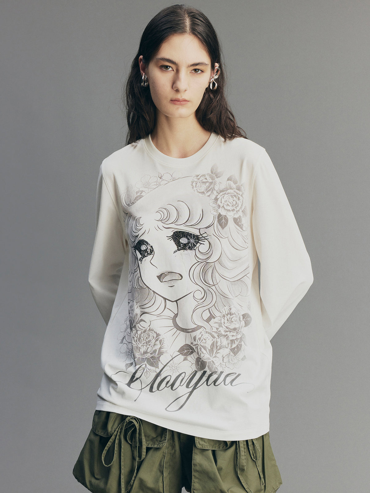 Rhinestone Sailor-Girl Graphic Sweatshirt
