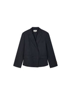 Asymmetric Pleat Rhinestone Blazer