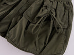 Bow-Detail Drawstring Cargo Shorts