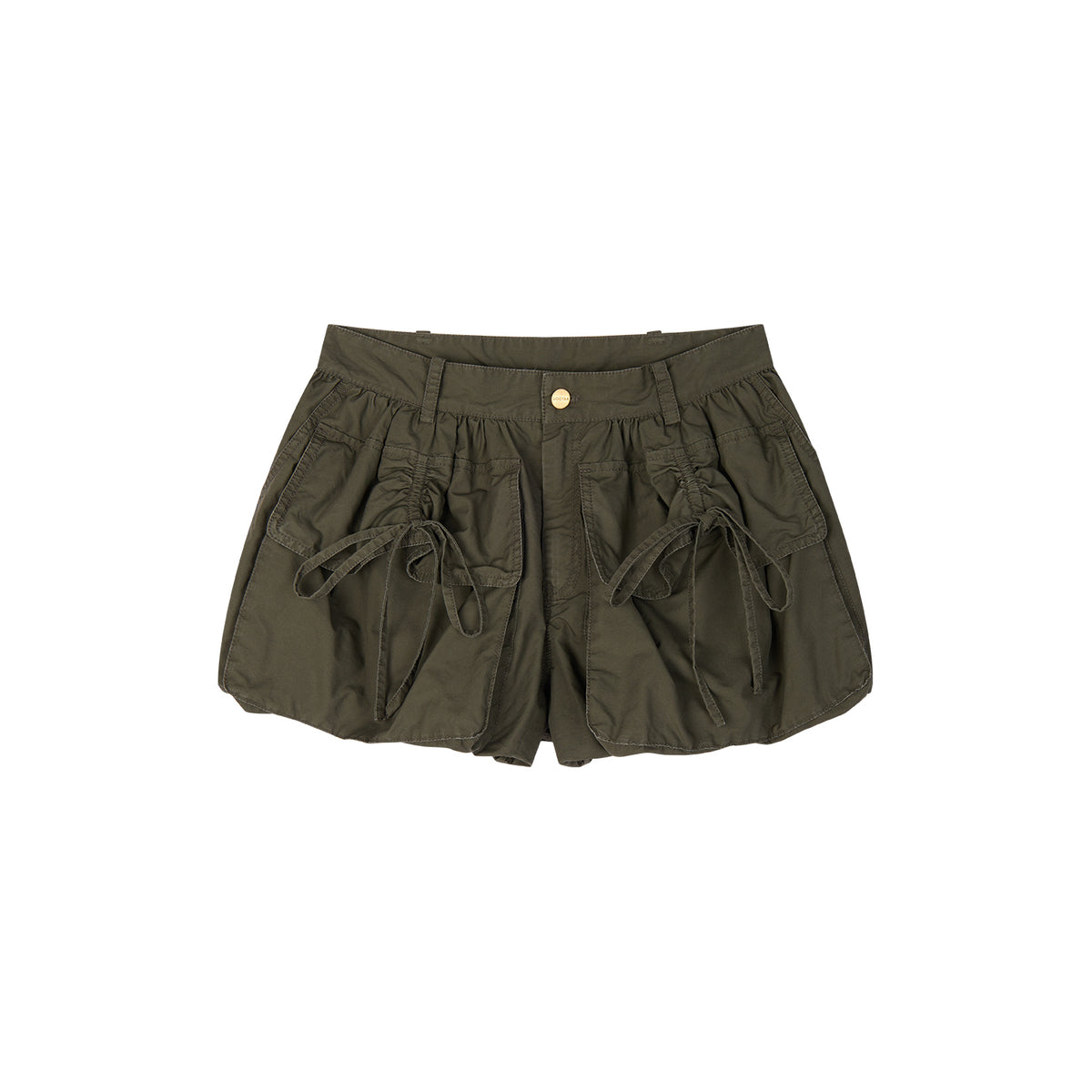 Bow-Detail Drawstring Cargo Shorts