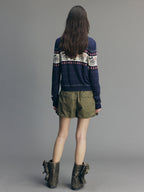 Bow-Detail Drawstring Cargo Shorts
