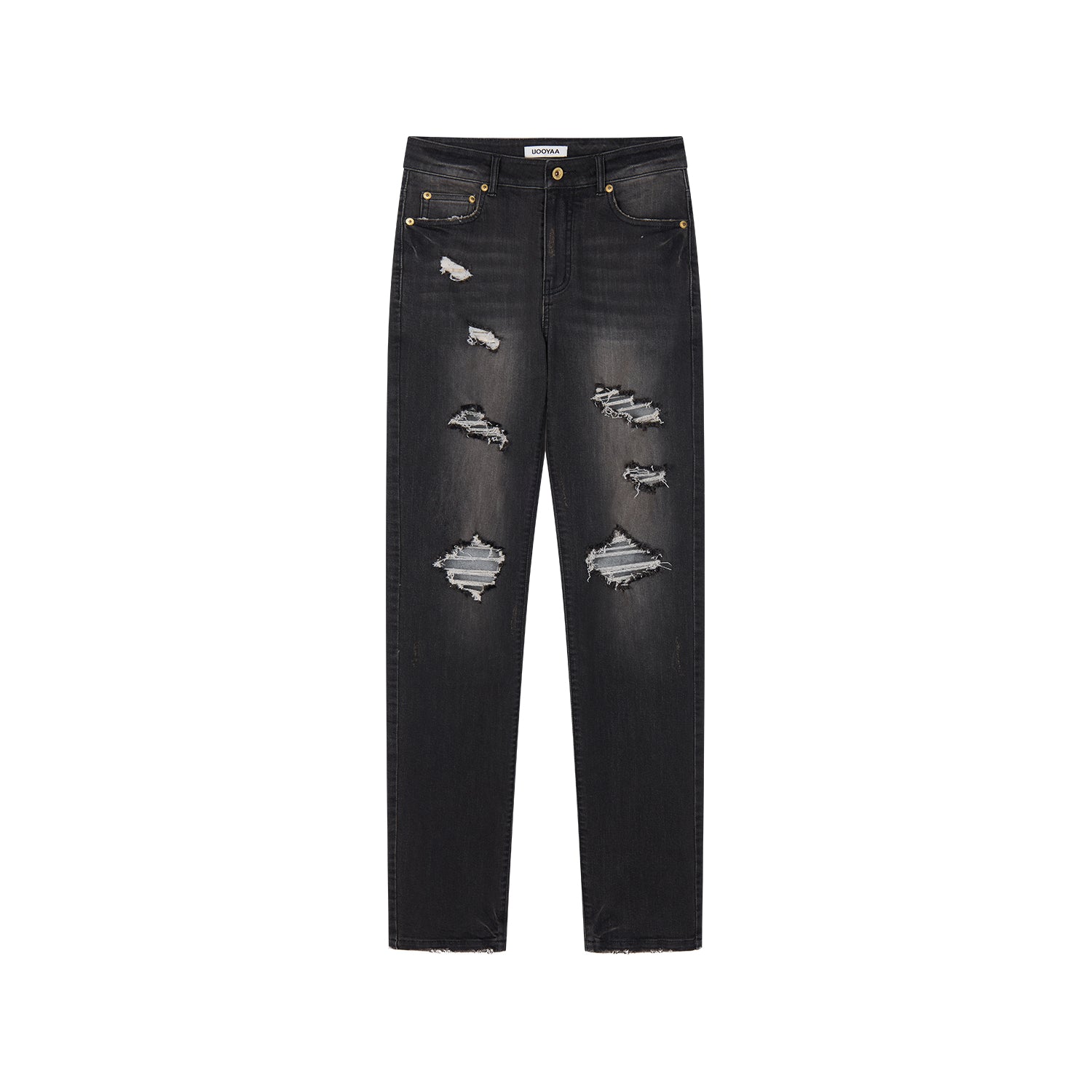 Rock-Inspired Skinny Distressed Jeans