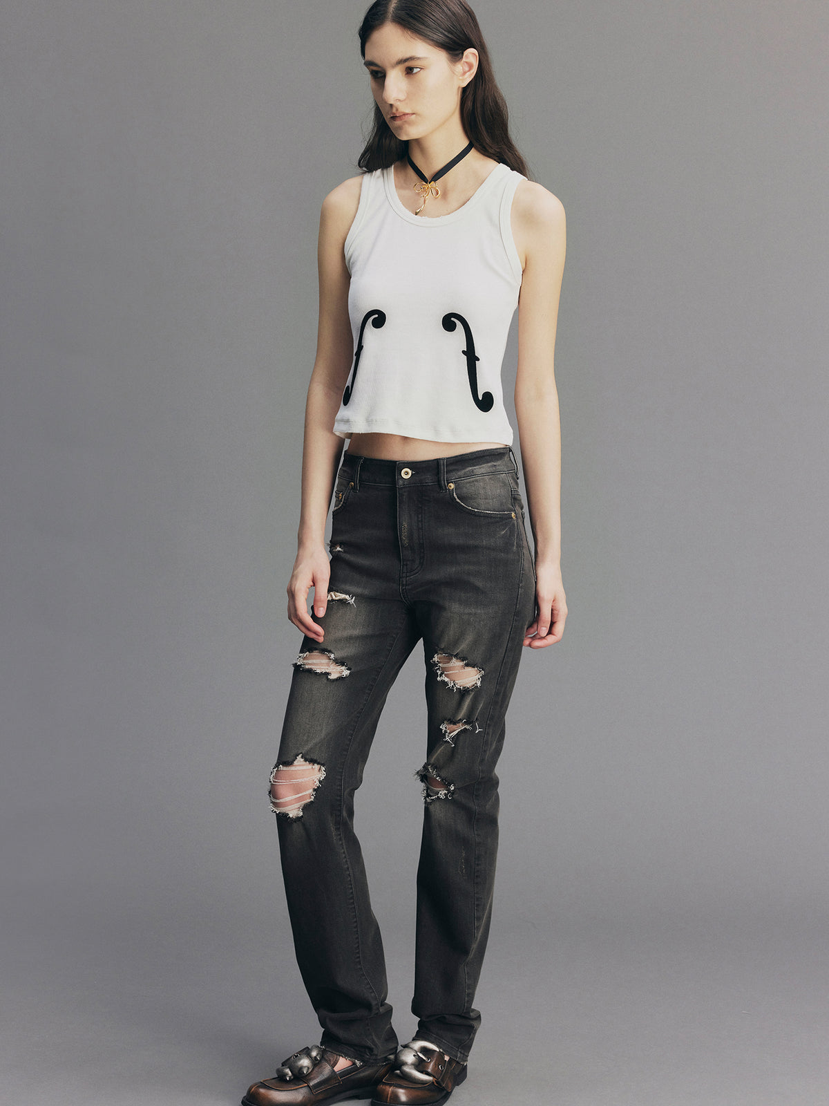 Rock-Inspired Skinny Distressed Jeans