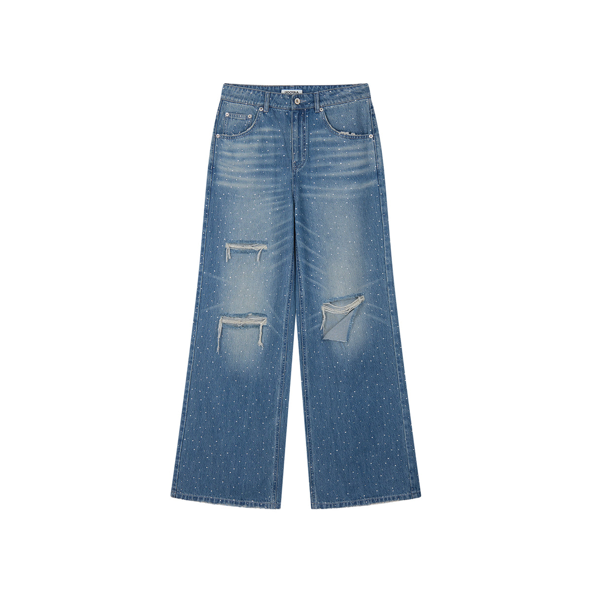 Vintage Rhinestone Straight Jeans