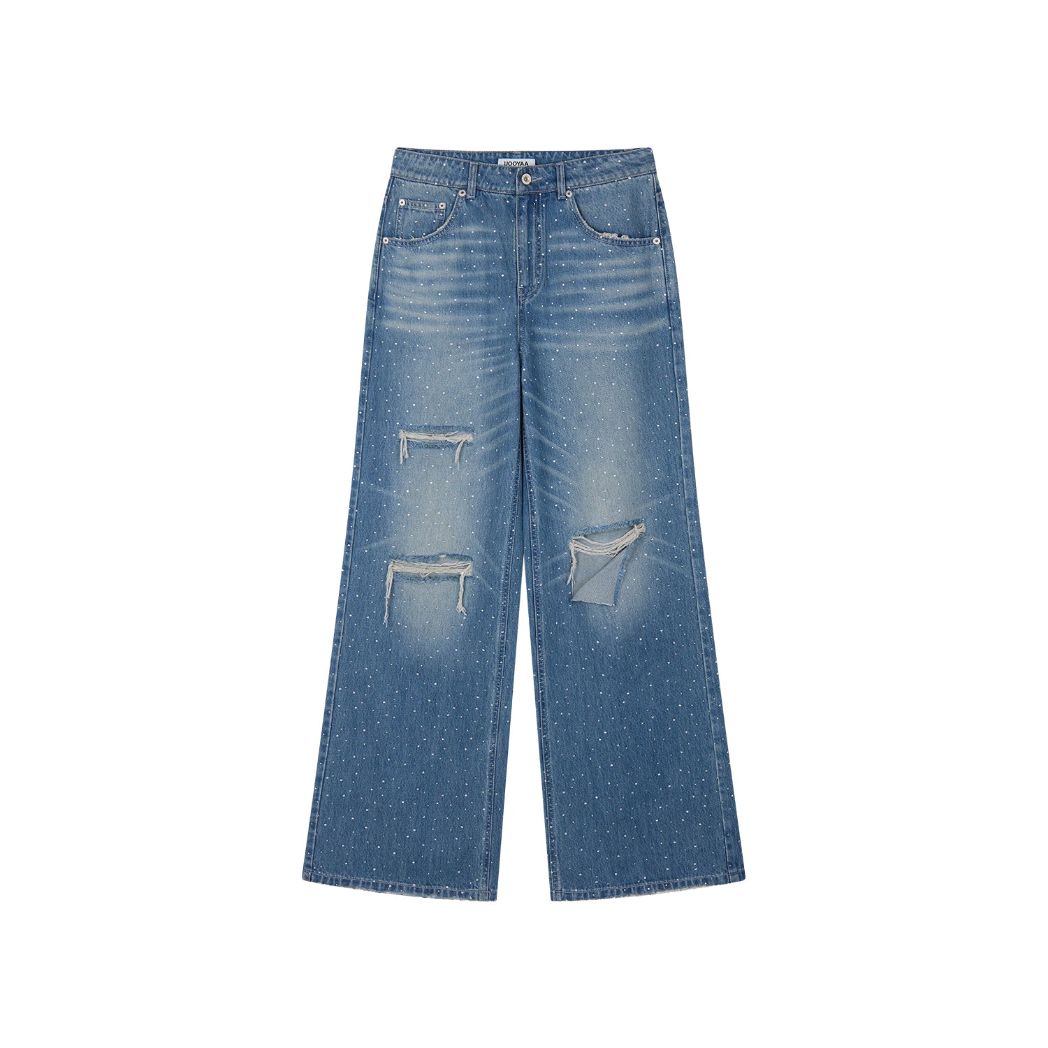 Vintage Rhinestone Straight Jeans