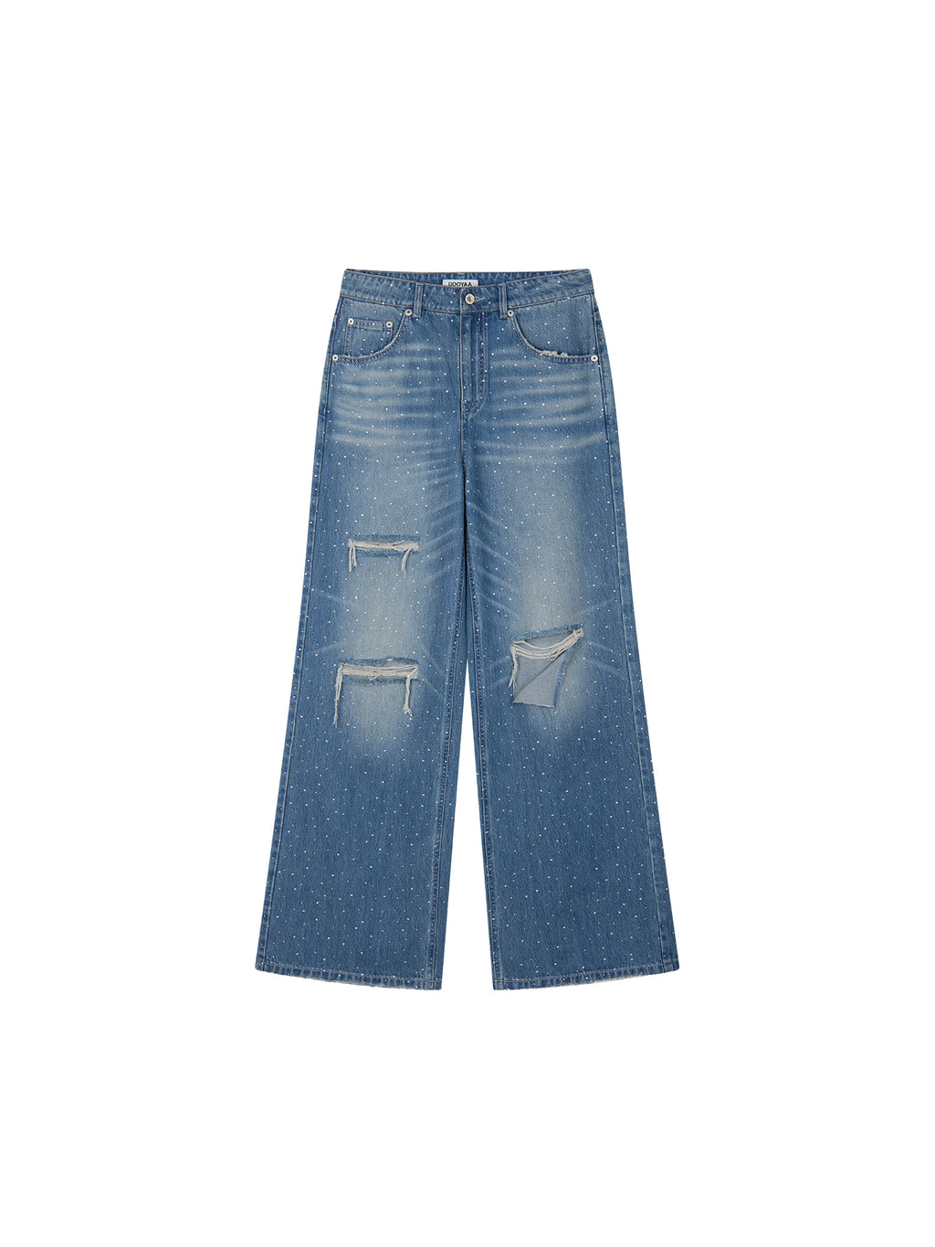 Vintage Rhinestone Straight Jeans
