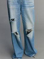 Vintage Rhinestone Straight Jeans