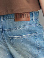 Vintage Rhinestone Straight Jeans