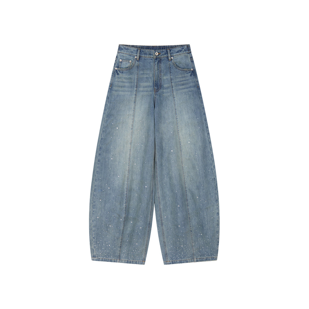 Vintage Glam Balloon Rhinestone Jeans
