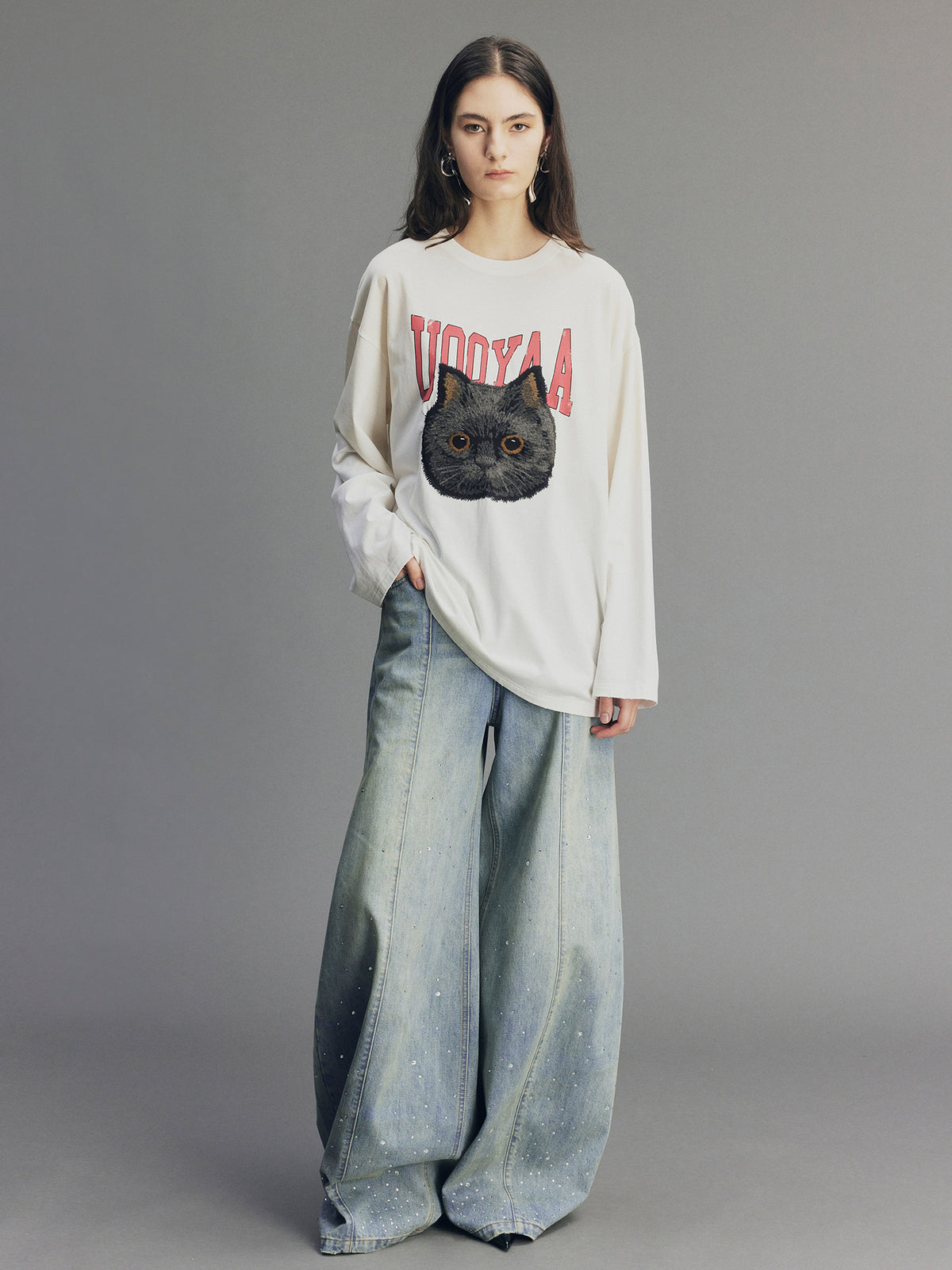 Vintage Glam Balloon Rhinestone Jeans