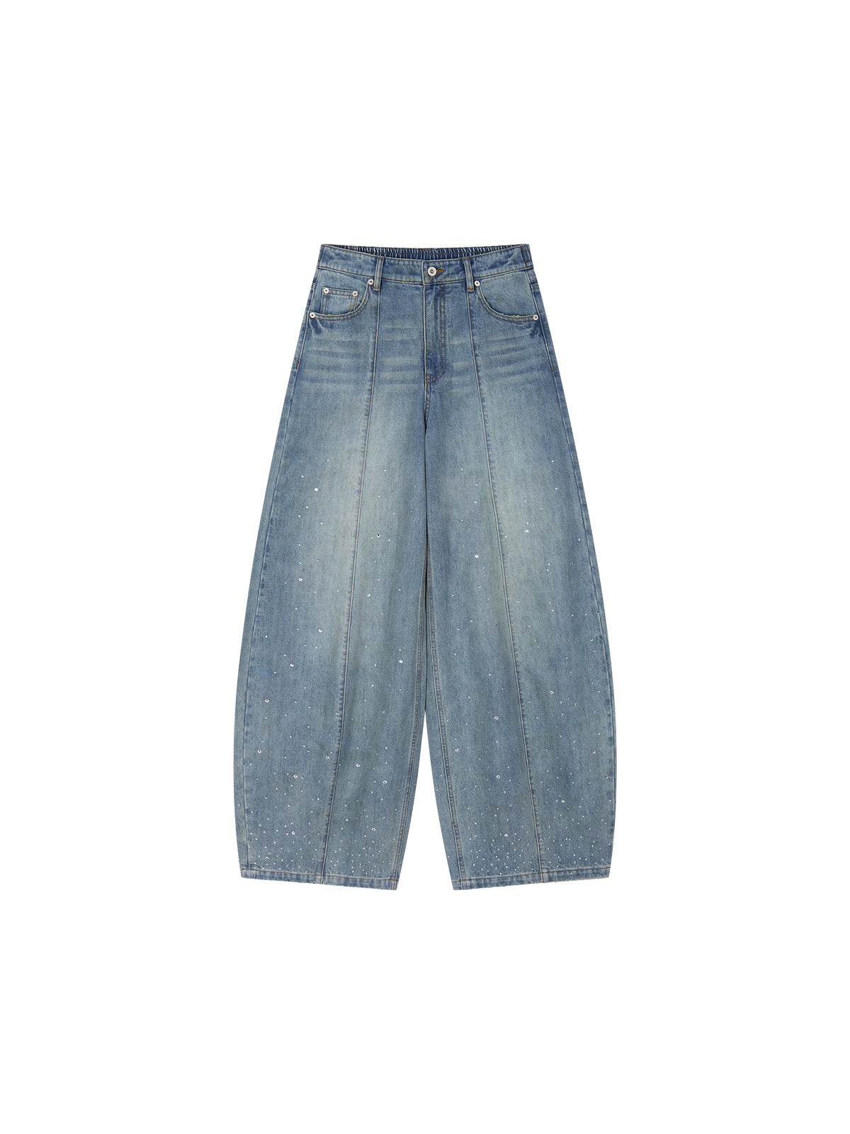 Vintage Glam Balloon Rhinestone Jeans