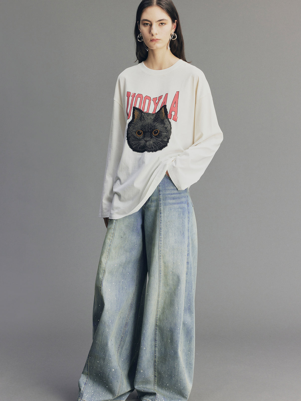 Vintage Glam Balloon Rhinestone Jeans