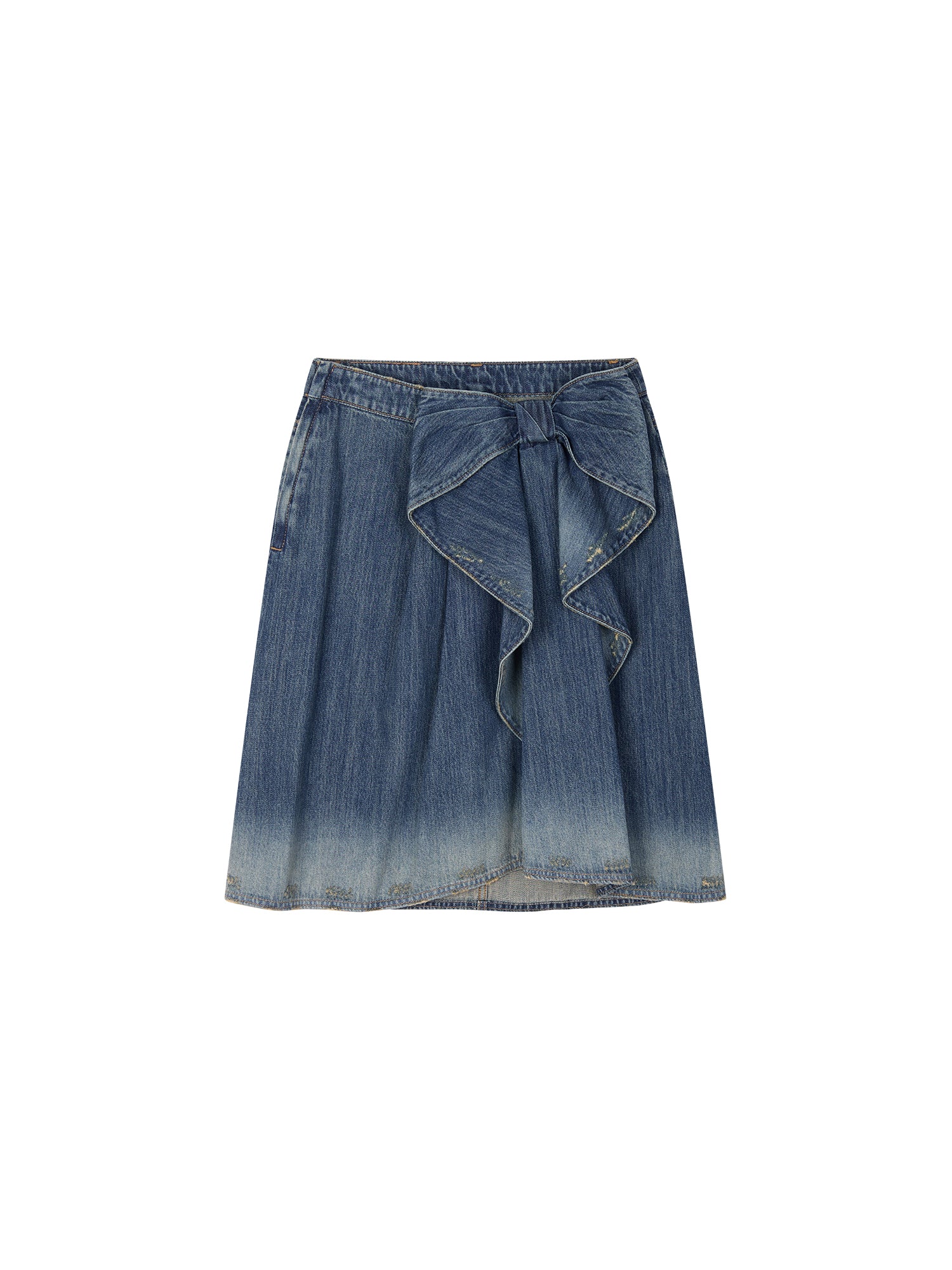 Vintage 3D-Bow Denim Mini Skirt