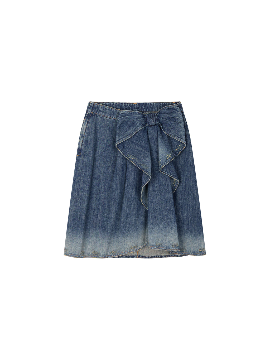 Vintage 3D-Bow Denim Mini Skirt