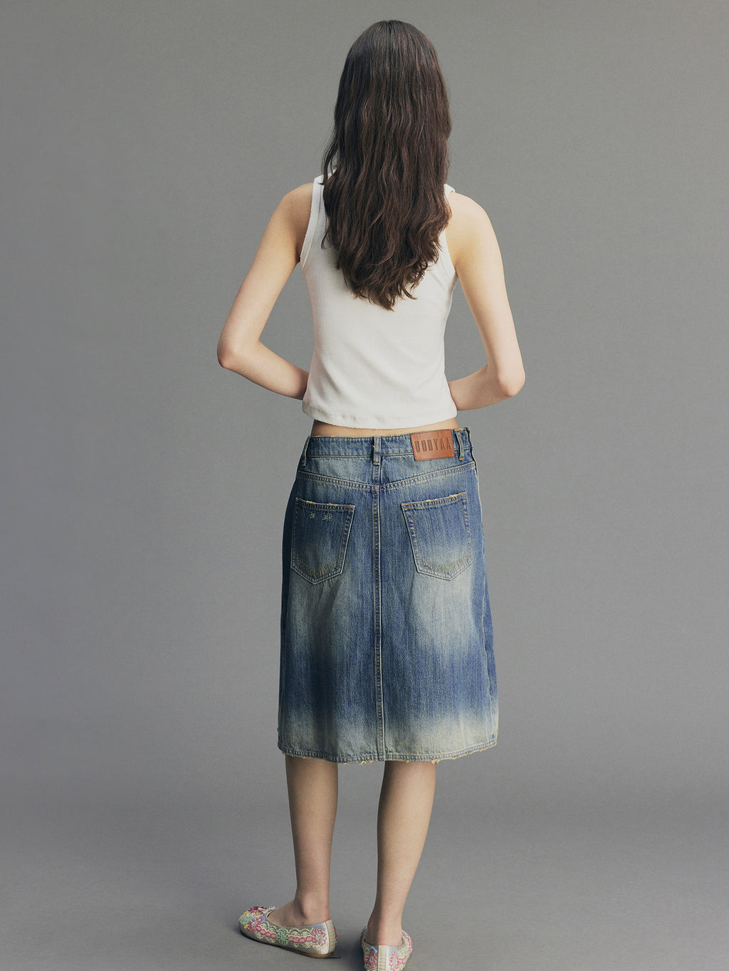 Vintage 3D-Bow Denim Mini Skirt