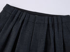 Asymmetric Pleat Rhinestone Pencil Skirt