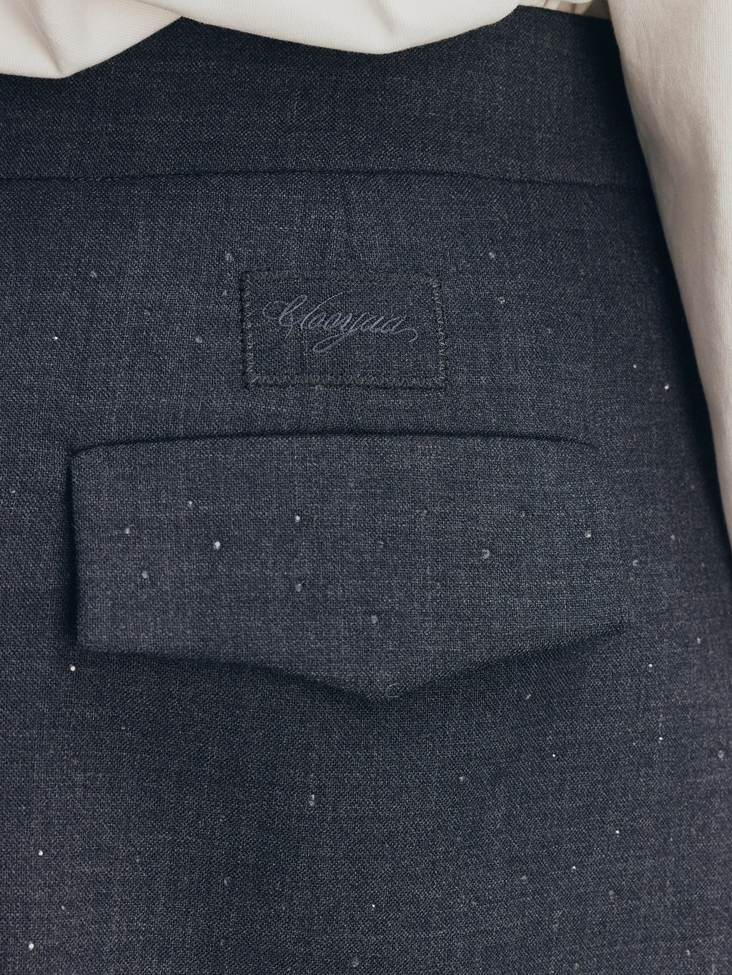 Asymmetric Pleat Rhinestone Pencil Skirt