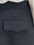 Asymmetric Pleat Rhinestone Pencil Skirt